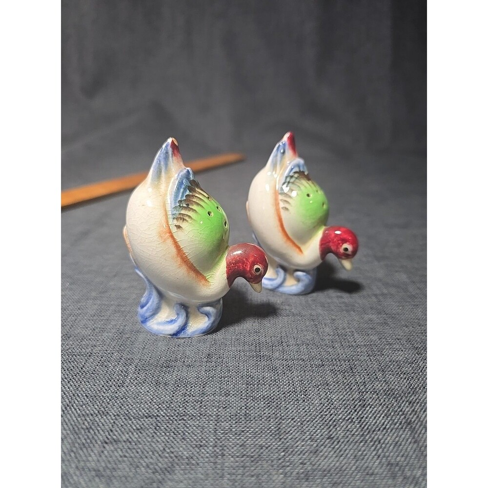 Vintage Ceramic Mallard Duck Salt & Pepper Shakers Japan Handpainted Cottagecore